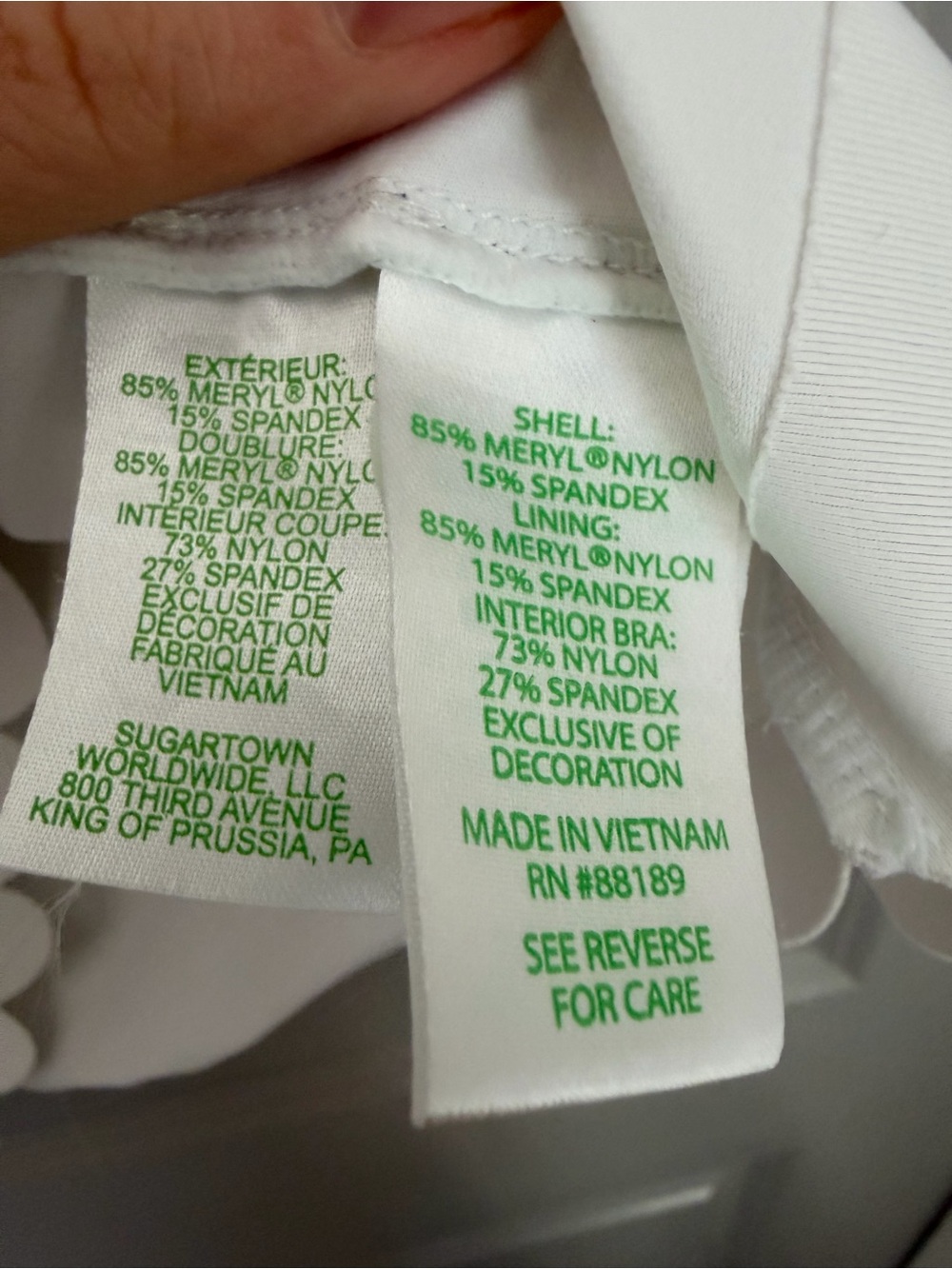 Lilly Pulitzer Luxletic White Racerback Built-In Bra Stretch Tank Top Womens XS - Picture 7 of 7